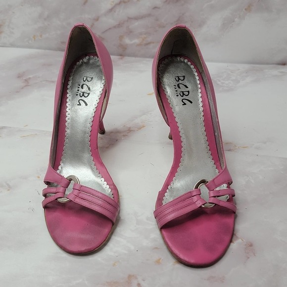Bcbg Paris pink open toe 3 strap pumps - Picture 2 of 13